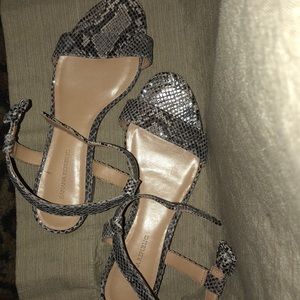 Low Heeled Snakeskin Sandals
